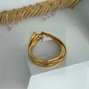 Jennifer Miller NIB triple strand gold plated snake choker